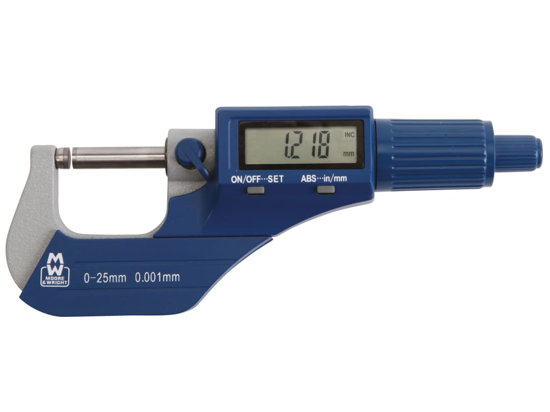 Moore & Wright MW200-01DBL Digital External Micrometer 0-25mm/0-1in 0.001mm/.00005in MW200-01DBL