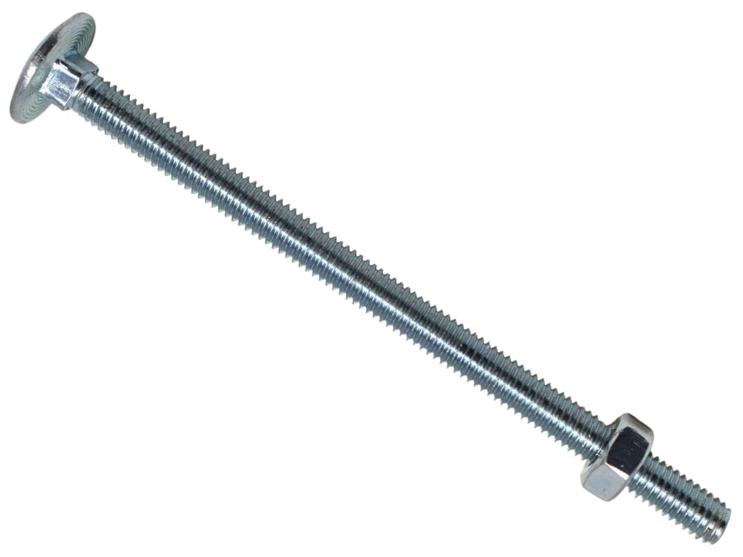 METALMATE® Cup Square Hex Bolt & Nut ZP M6 x 100mm Box 25 MEMCSX06100