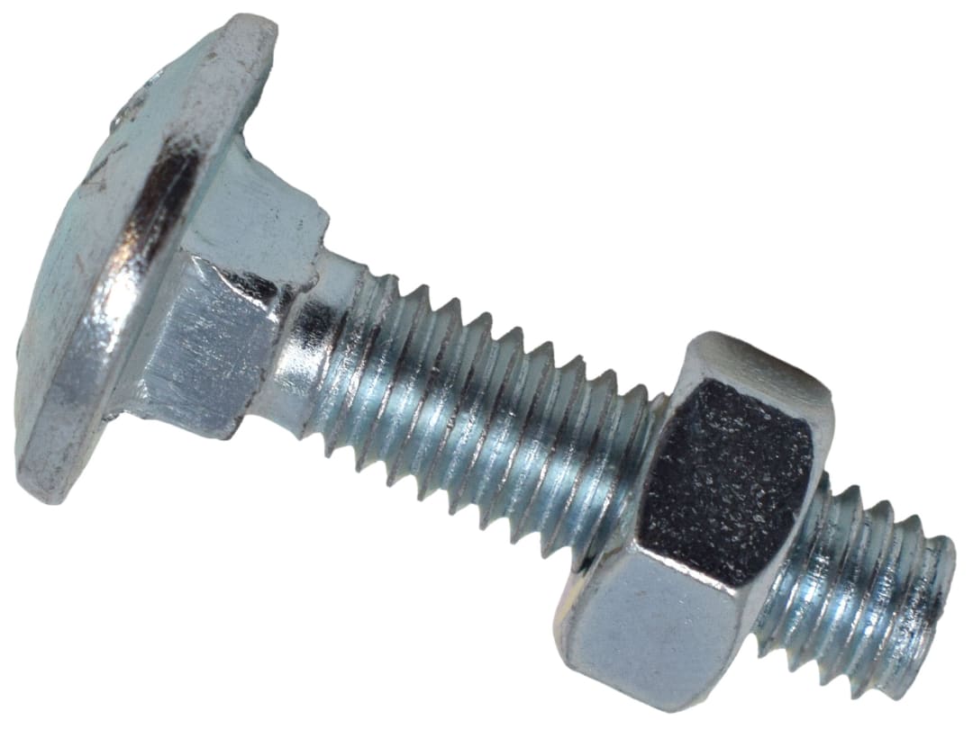 METALMATE® Cup Square Hex Bolt & Nut ZP M6 x 25mm Box 50 MEMCSX0625