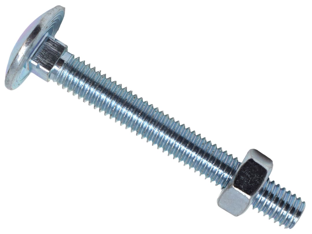 METALMATE® Cup Square Hex Bolt & Nut ZP M6 x 50mm Box 50 MEMCSX0650