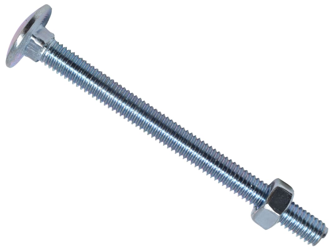 METALMATE® Cup Square Hex Bolt & Nut ZP M6 x 75mm Box 25 MEMCSX0675