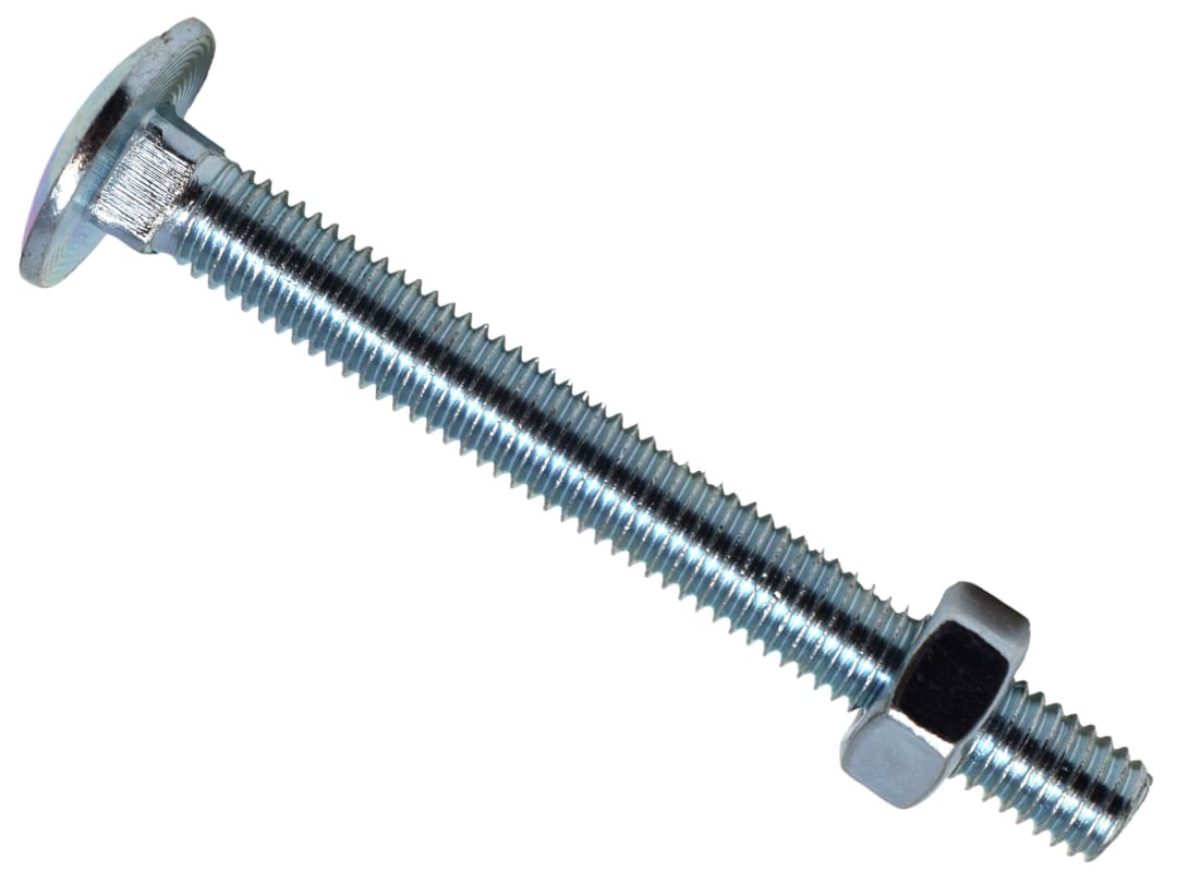 METALMATE® Cup Square Hex Bolt & Nut ZP M8 x 100mm Box 10 MEMCSX08100