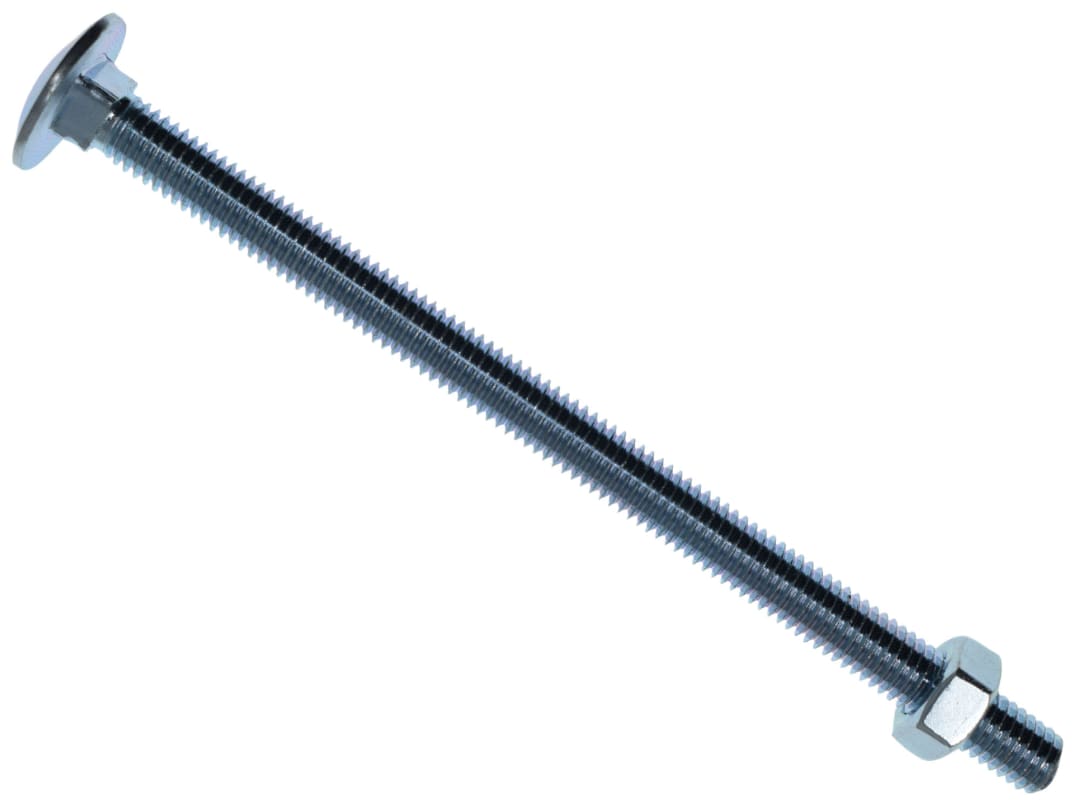 METALMATE® Cup Square Hex Bolt & Nut ZP M8 x 130mm Box 10 MEMCSX08130