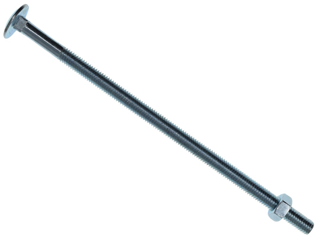 METALMATE® Cup Square Hex Bolt & Nut ZP M8 x 180mm Box 10 MEMCSX08180