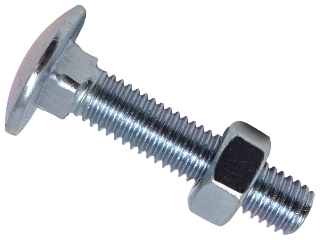 METALMATE® Cup Square Hex Bolt & Nut ZP M8 x 40mm Box 50 MEMCSX0840