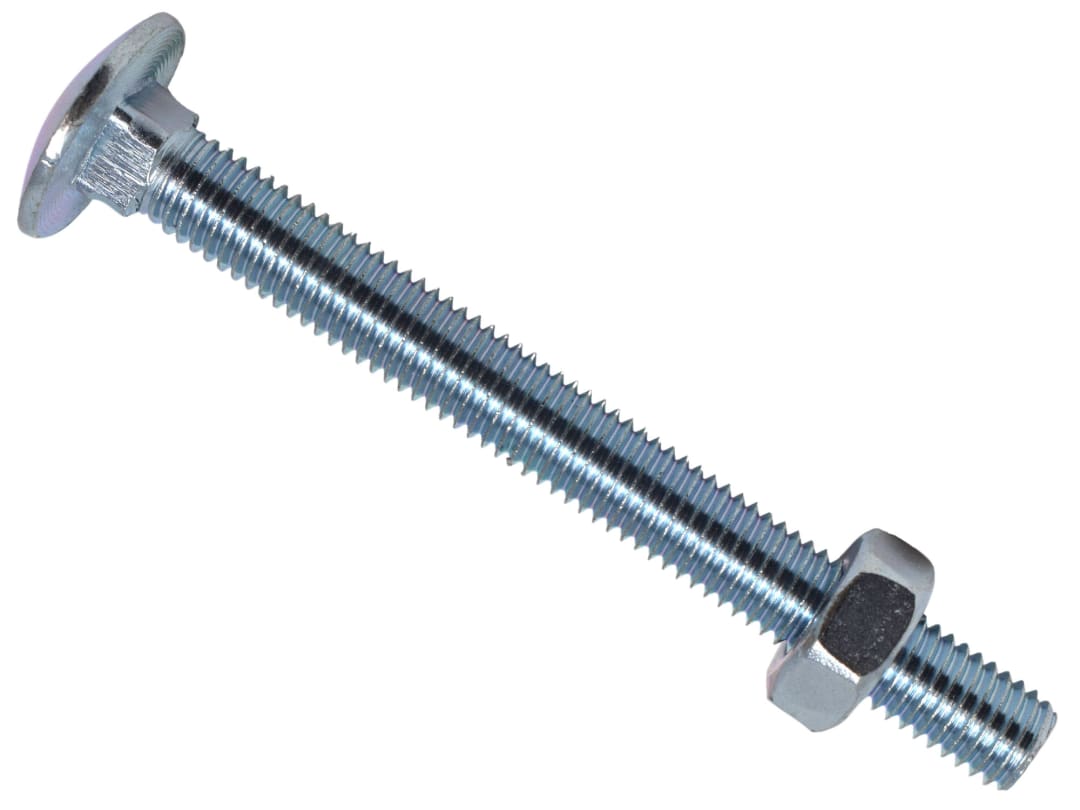 METALMATE® Cup Square Hex Bolt & Nut ZP M10 x 100mm Box 25 MEMCSX10100
