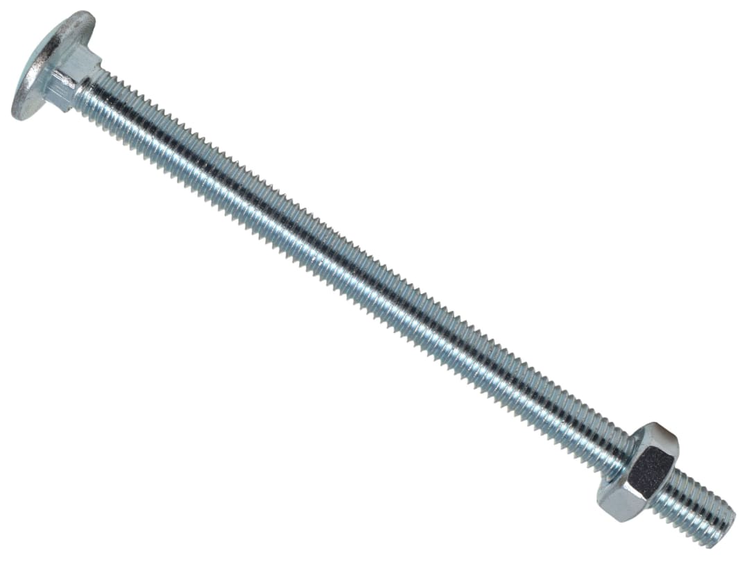 METALMATE® Cup Square Hex Bolt & Nut ZP M10 x 180mm Box 10 MEMCSX10180