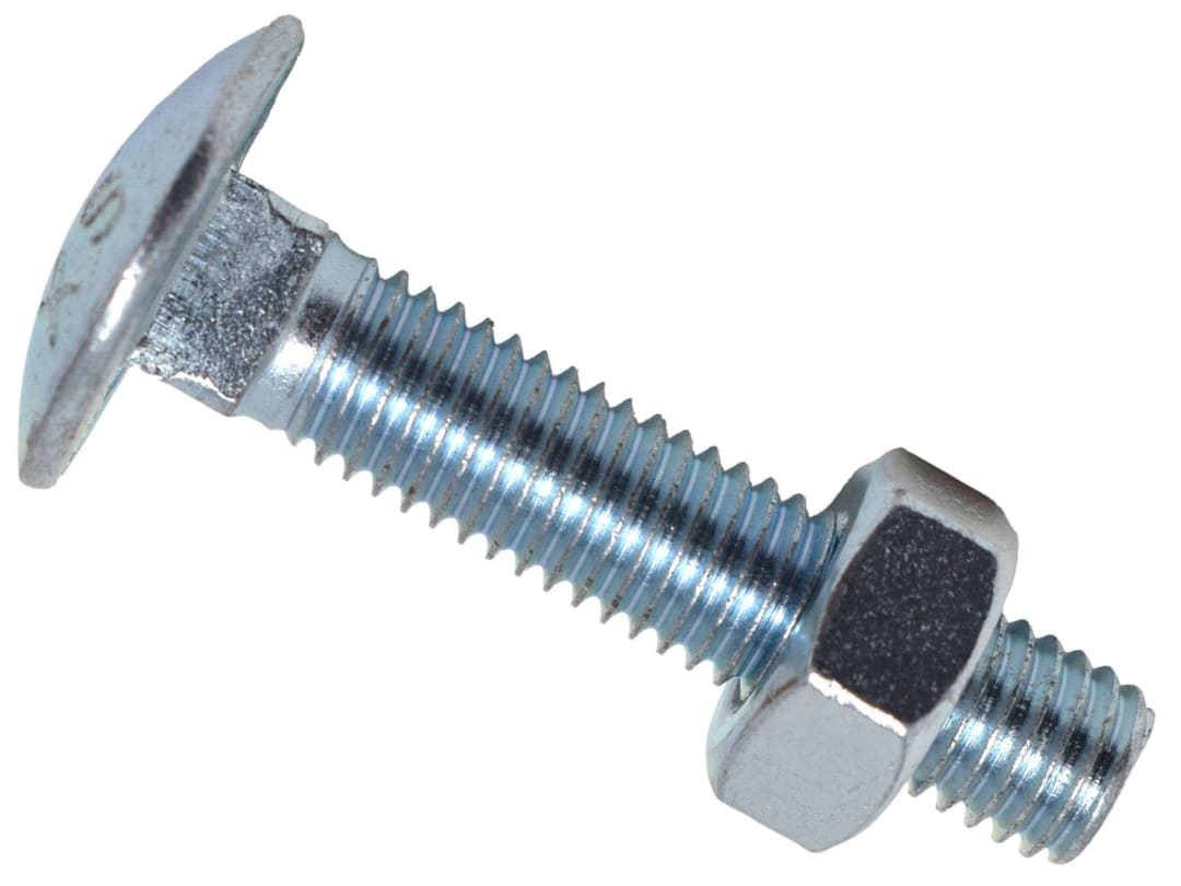METALMATE® Cup Square Hex Bolt & Nut ZP M10 x 50mm Box 25 MEMCSX1050