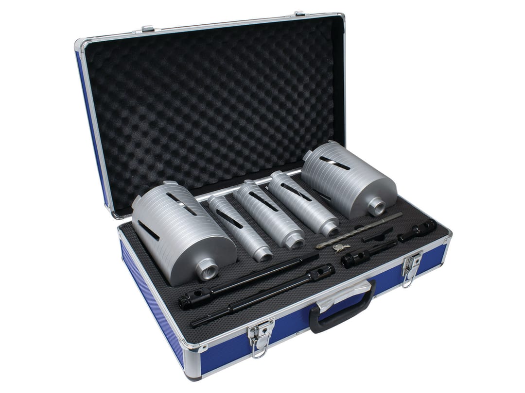 MEXCO Slotted Dry Core Drill X90 Grade Kit, 11 Piece A10DCDKIT57