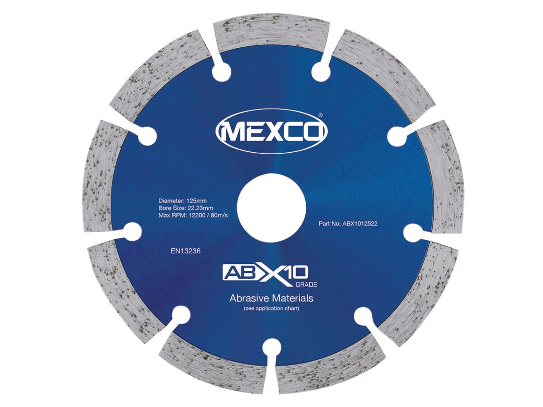 MEXCO Abrasive Materials X10 Grade Diamond Blade 125 x 22.23mm ABX1012522