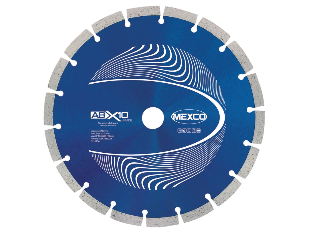 MEXCO Abrasive Materials X10 Grade Diamond Blade 230 x 22mm ABX1023022