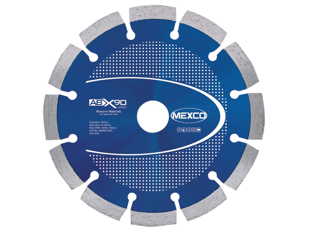 MEXCO Abrasive Materials X90 Grade Diamond Blade 150 x 22mm ABX9015022
