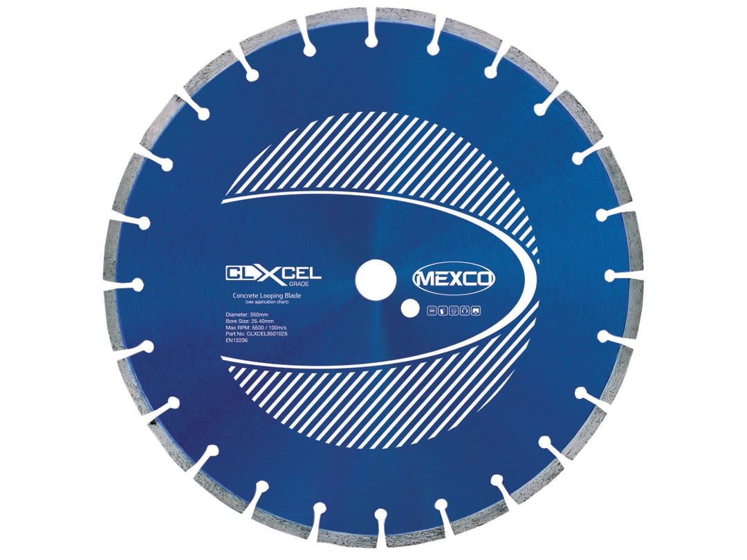 MEXCO Concrete Looping Diamond Blade 350 x 25.4mm x 10mm Width CLXCEL3501025