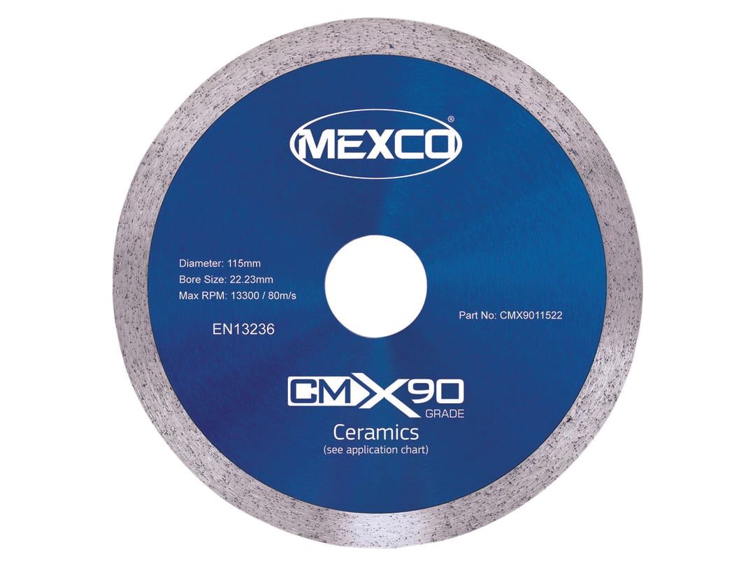 MEXCO X90 Grade Ceramic Materials Diamond Blade 115 x 22mm CMX9011522