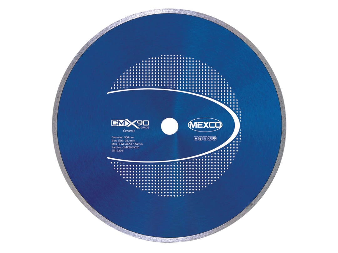 MEXCO X90 Grade Ceramic Materials Diamond Blade 350 x 25.4mm CMX9035025