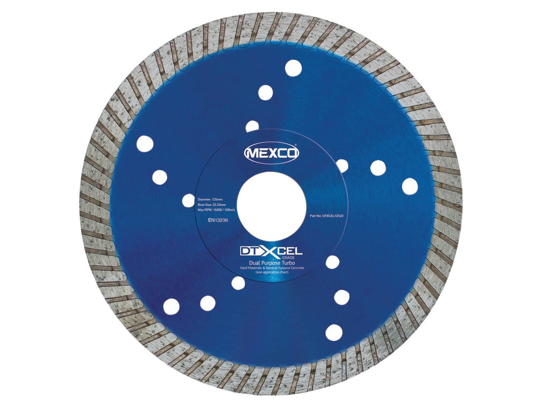 MEXCO XCEL Grade Dual Purpose Turbo Diamond Blade 125 x 22mm DTXCEL12522