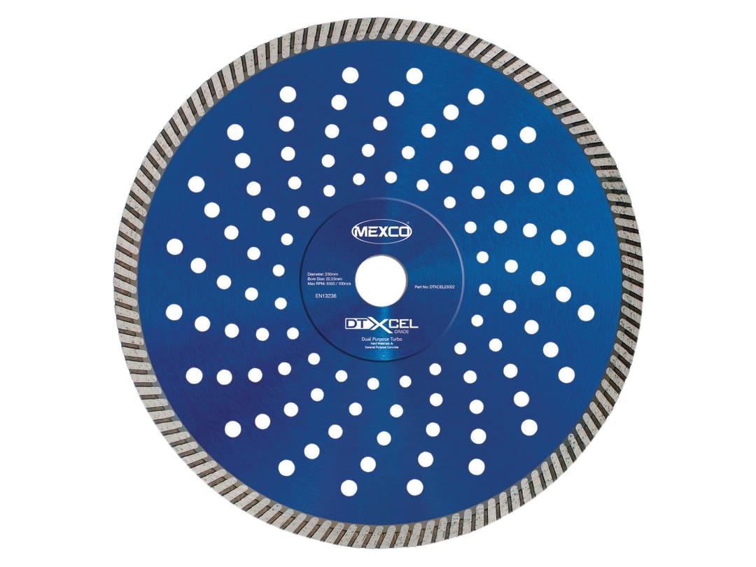MEXCO XCEL Grade Dual Purpose Turbo Diamond Blade 230 x 22mm DTXCEL23022