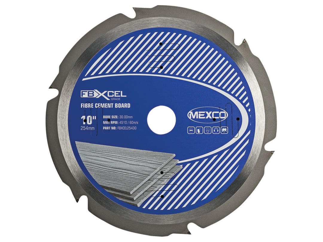 MEXCO Fibre Cement Board PCD Blade 254 x 30mm x 6T FBXCEL25430