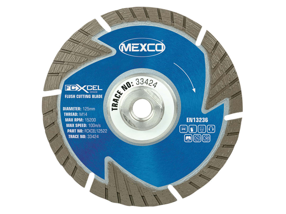 MEXCO FCXCEL Grade Flush Cut Diamond Blade 125 x 22mm FCXCEL12522