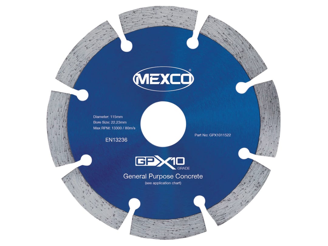 MEXCO GPX10 Concrete Diamond Blade 115 x 22mm GPX1011522