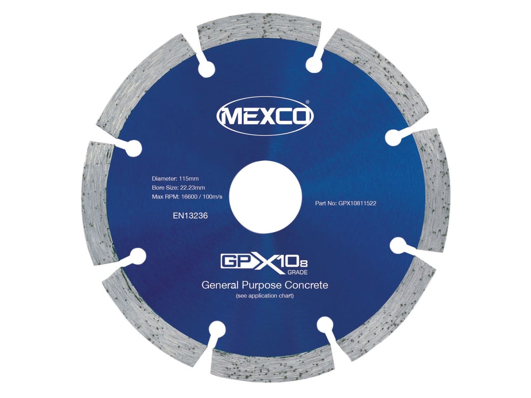MEXCO GPX10-8 Concrete Diamond Blade 115 x 22mm GPX10811522