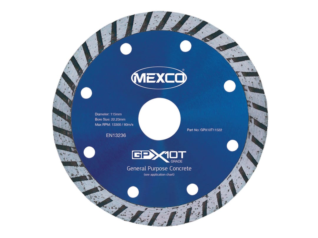 MEXCO GP Concrete Turbo Diamond Blade 115 x 22mm GPX10T11522