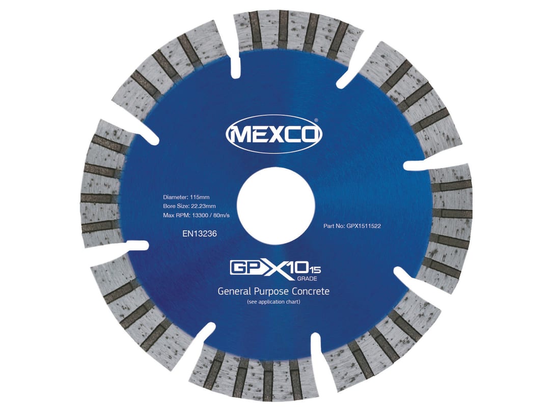 MEXCO GPX10-15 Concrete Diamond Blade 115 x 22mm GPX1511522
