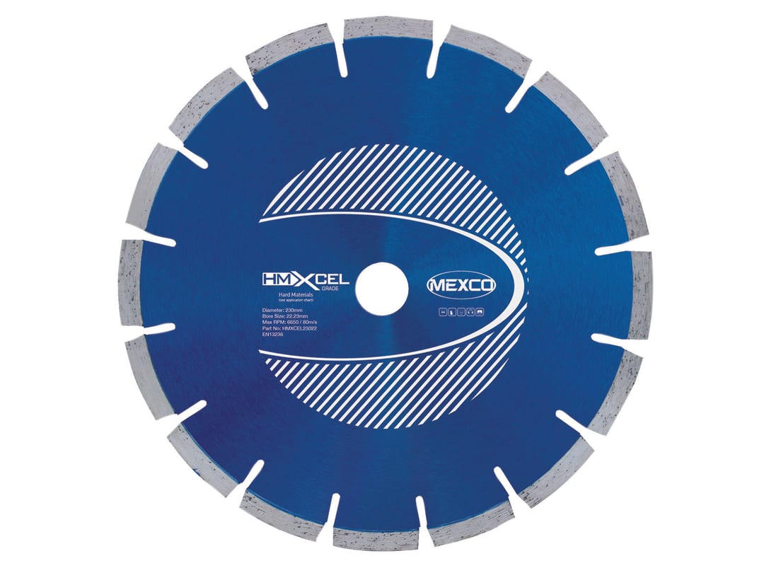 MEXCO XCEL Grade Hard Materials Diamond Blade 230 x 22mm HMXCEL23022