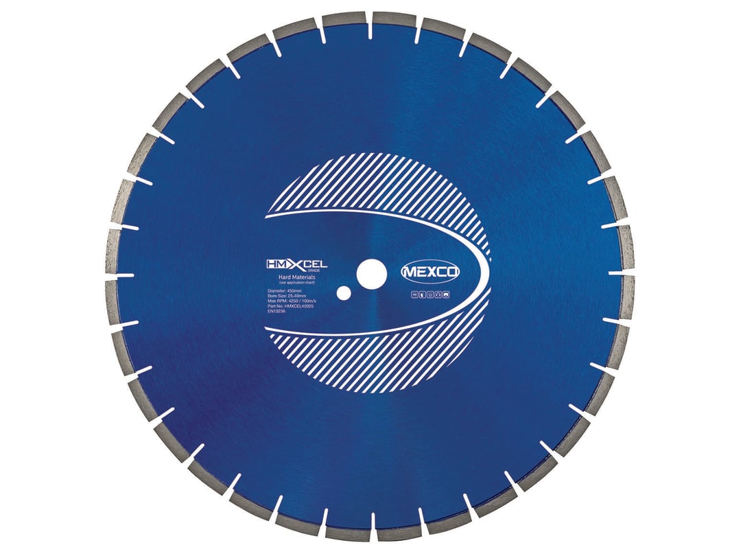 MEXCO XCEL Grade Hard Materials Diamond Blade 450 x 25.4mm HMXCEL45025