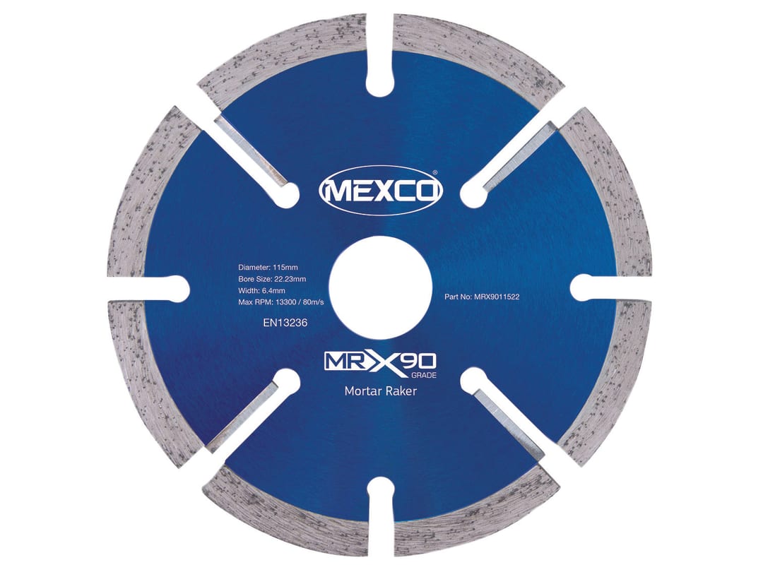 MEXCO X90 Grade Mortar Raking Diamond Blade 115 x 22mm MRX9011522