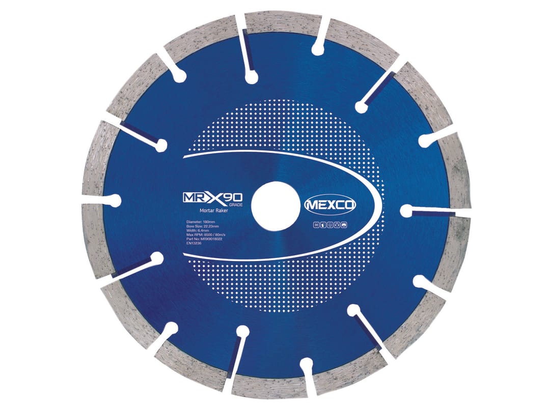 MEXCO X90 Grade Mortar Raking Diamond Blade 180 x 22mm MRX9018022