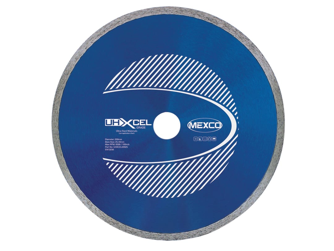 MEXCO UHXCEL Ultra Hard Materials Diamond Blade 200 x 25.4mm UHXCEL20025