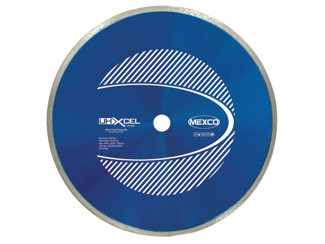 MEXCO UHXCEL Ultra Hard Materials Diamond Blade 350 x 25.4mm UHXCEL35025
