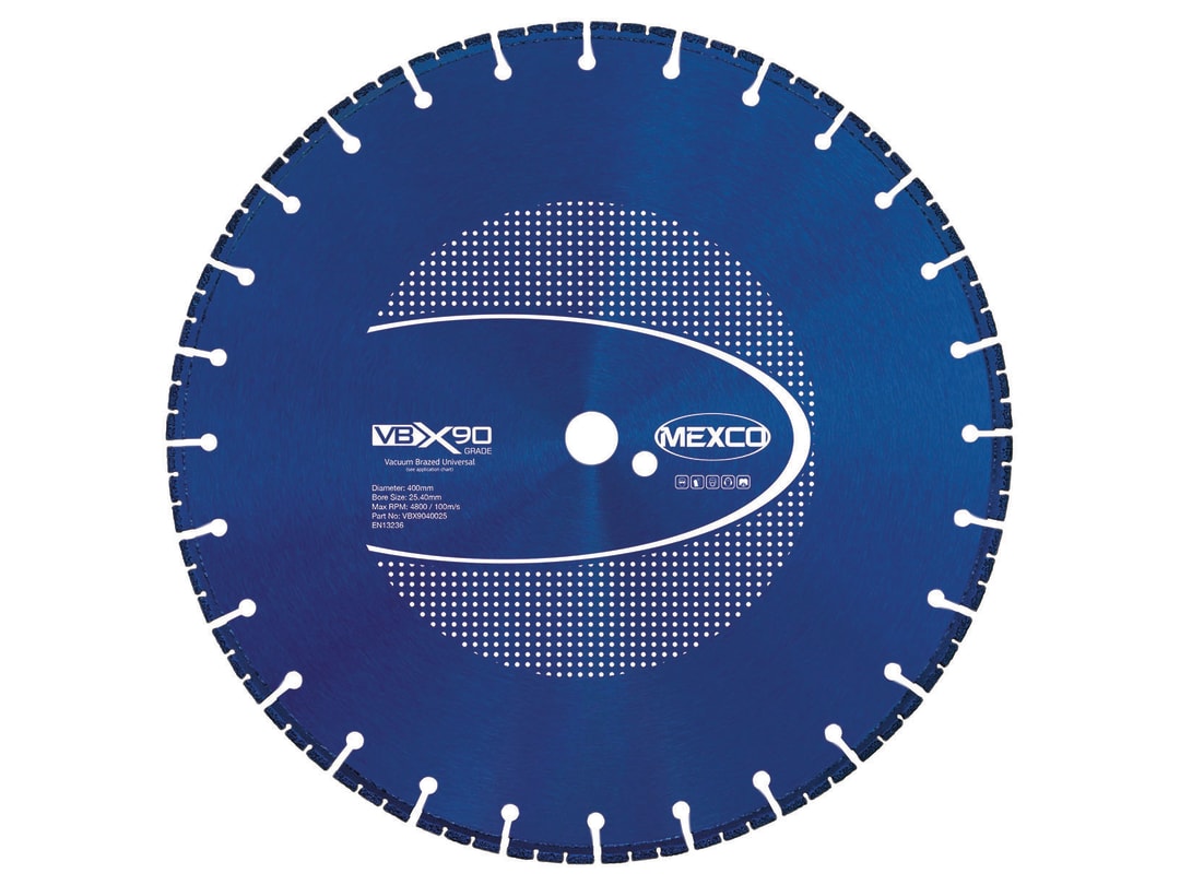 MEXCO VBX90 Grade Universal Diamond Blade 400 x 25.4mm VBX9040025