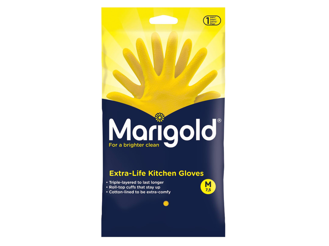Marigold Extra-Life Kitchen Rubber Gloves - Medium (1 Pair) 175438