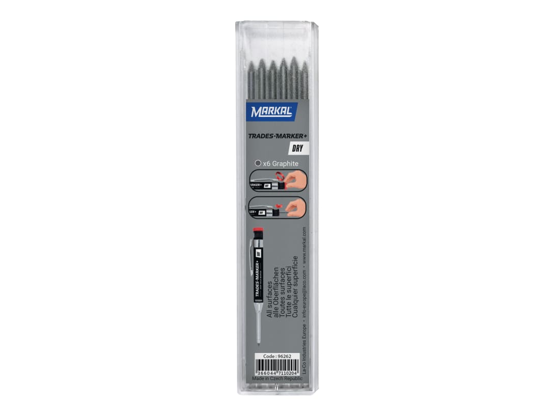 Markal TRADES-MARKER® DRY Graphite Refills (Pack 6) MRK-96262