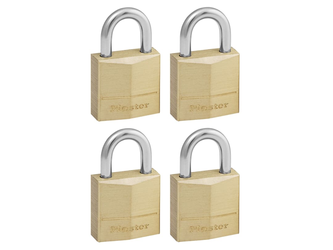 Master Lock Solid Brass 20mm Padlock 3-Pin - Keyed Alike x 4 120EURQNOP