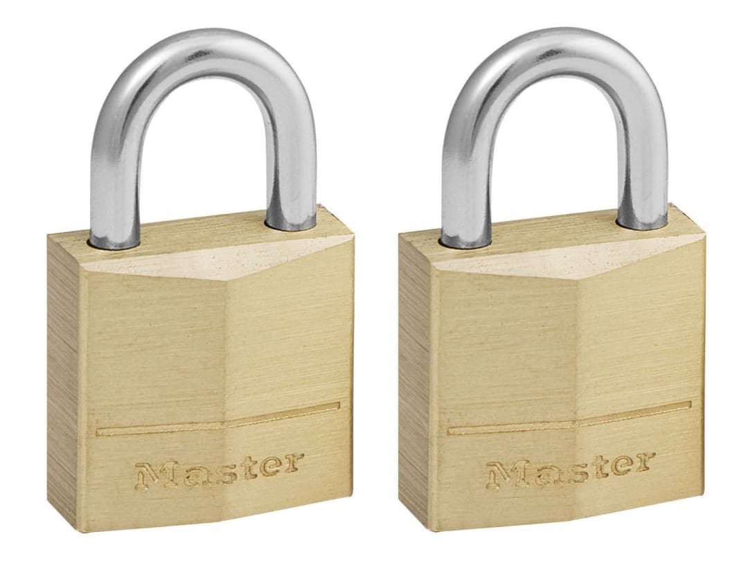 Master Lock Solid Brass 20mm Padlock 3-Pin - Keyed Alike x 2 120EURT