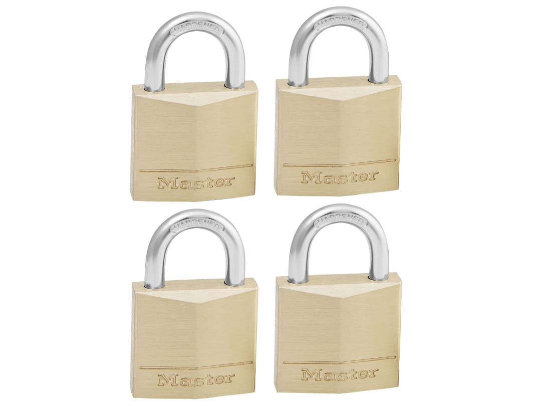 Master Lock Solid Brass 30mm Padlock 4-Pin - Keyed Alike x 4 130EURQNOP