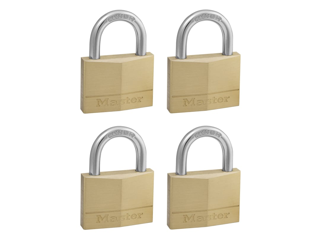 Master Lock Solid Brass 50mm Padlock 5-Pin - Keyed Alike x 4 150EURQNOP