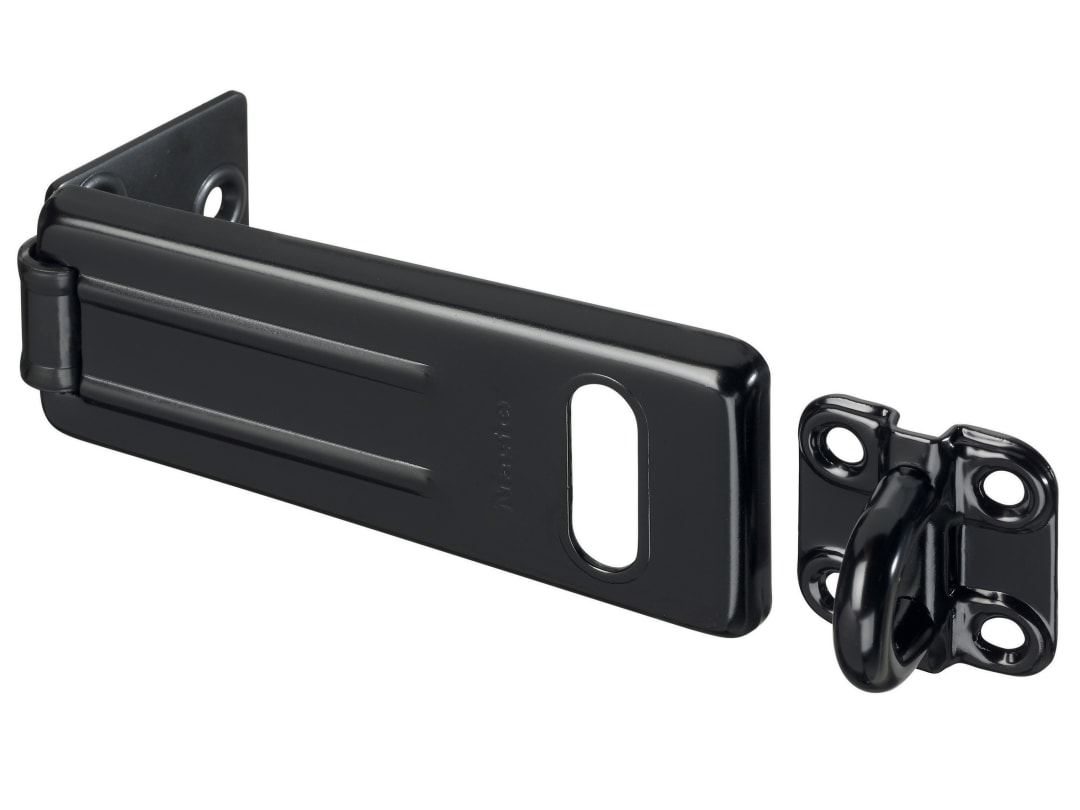 Master Lock Wrought Steel Hasp Matt Black 115mm 704EURDBLK