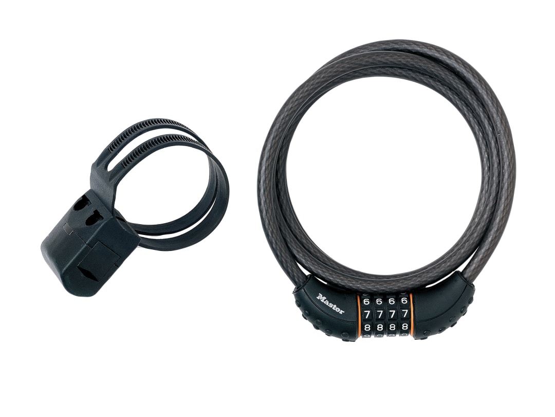 Master Lock Black Braided Steel Combination Cable 1.8m x 10mm 8120EURDPRO
