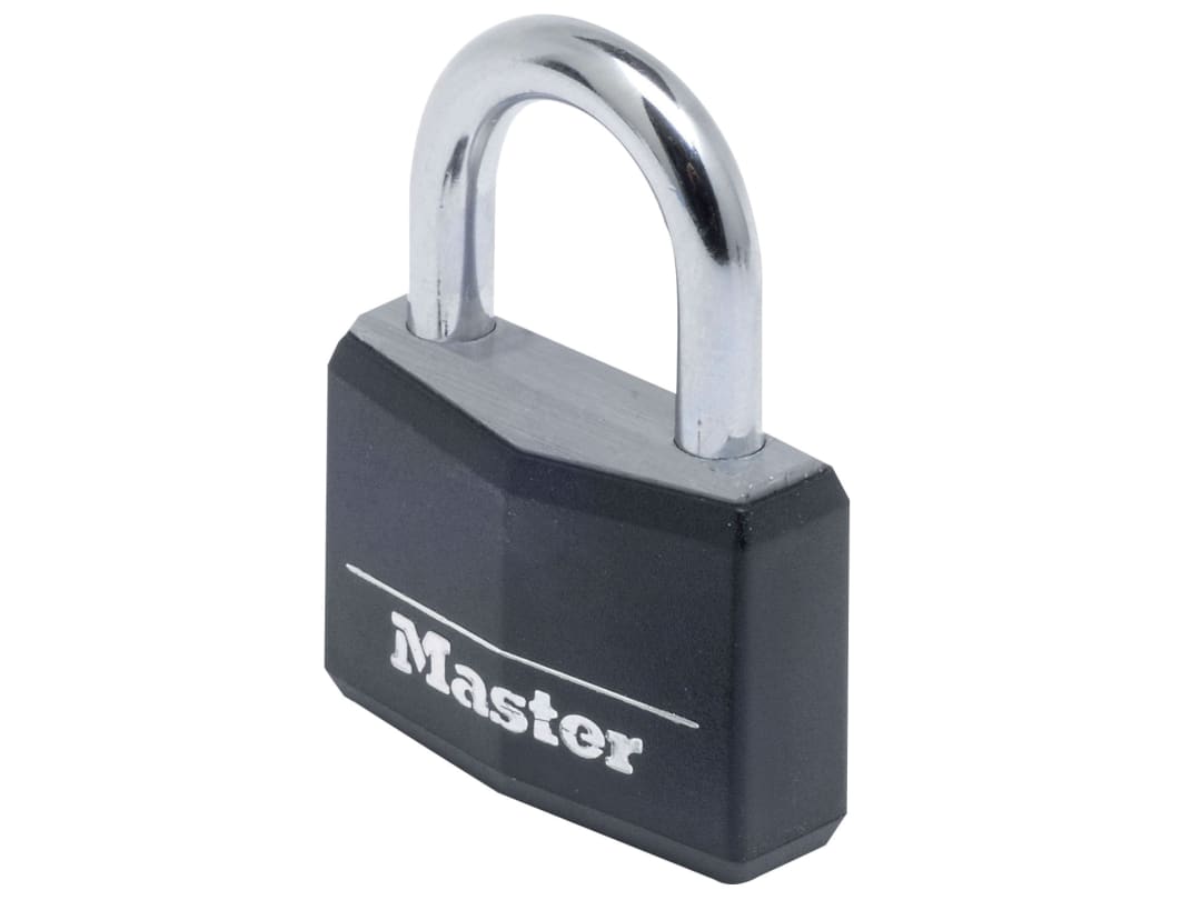 Master Lock Aluminium Black Vinyl Cover 40mm Padlock 4-Pin 9140EURDBLK