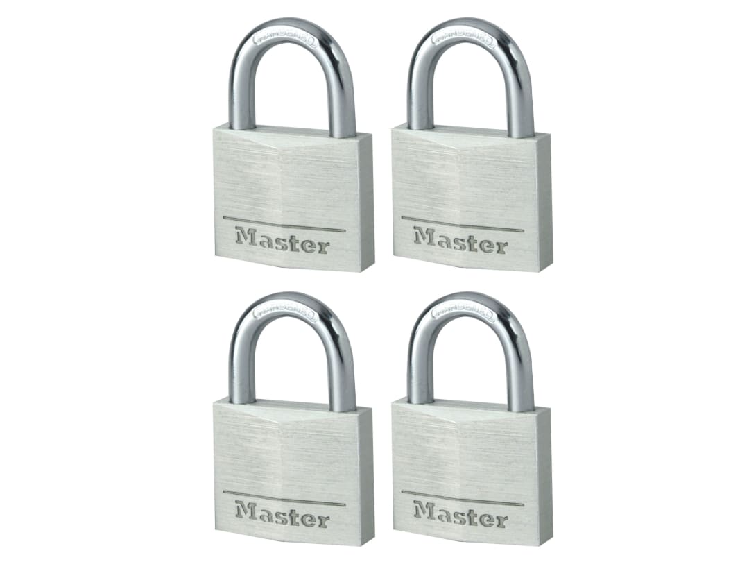 Master Lock Aluminium 40mm Padlock 4-Pin - Keyed Alike x 4 9140EURQNOP