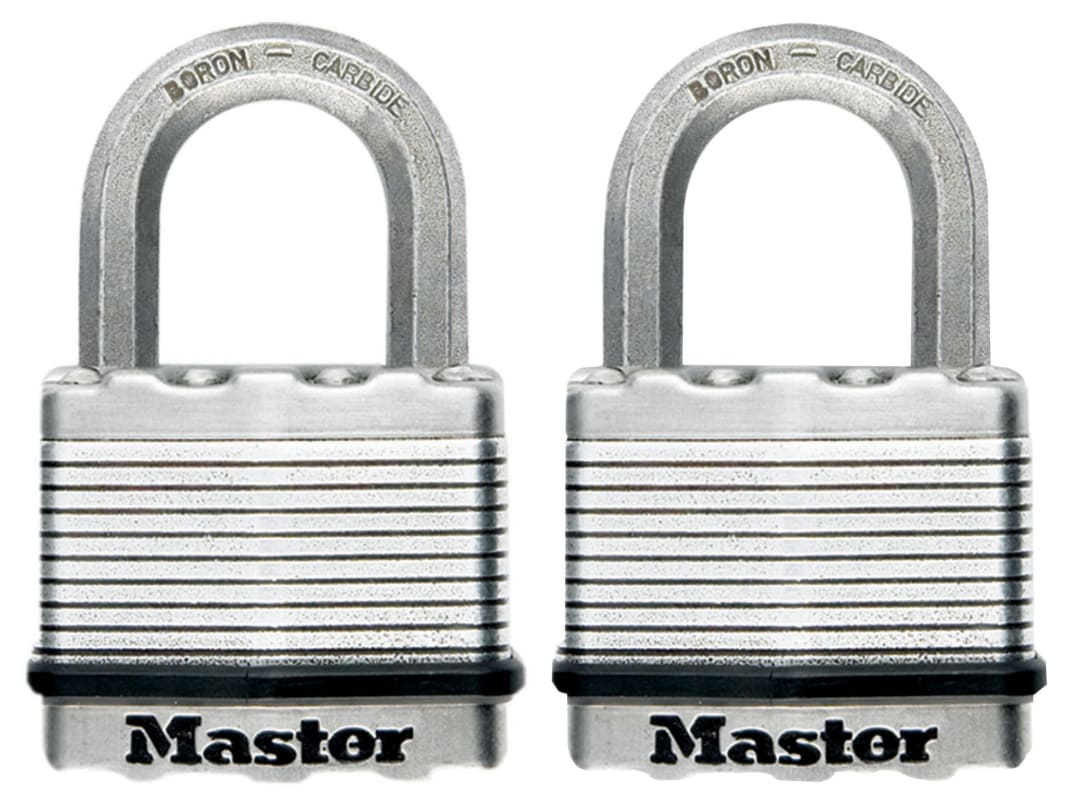 Master Lock Excell™ Laminated Steel 50mm Padlock - 25mm Shackle - Keyed Alike x 2 M5EURT