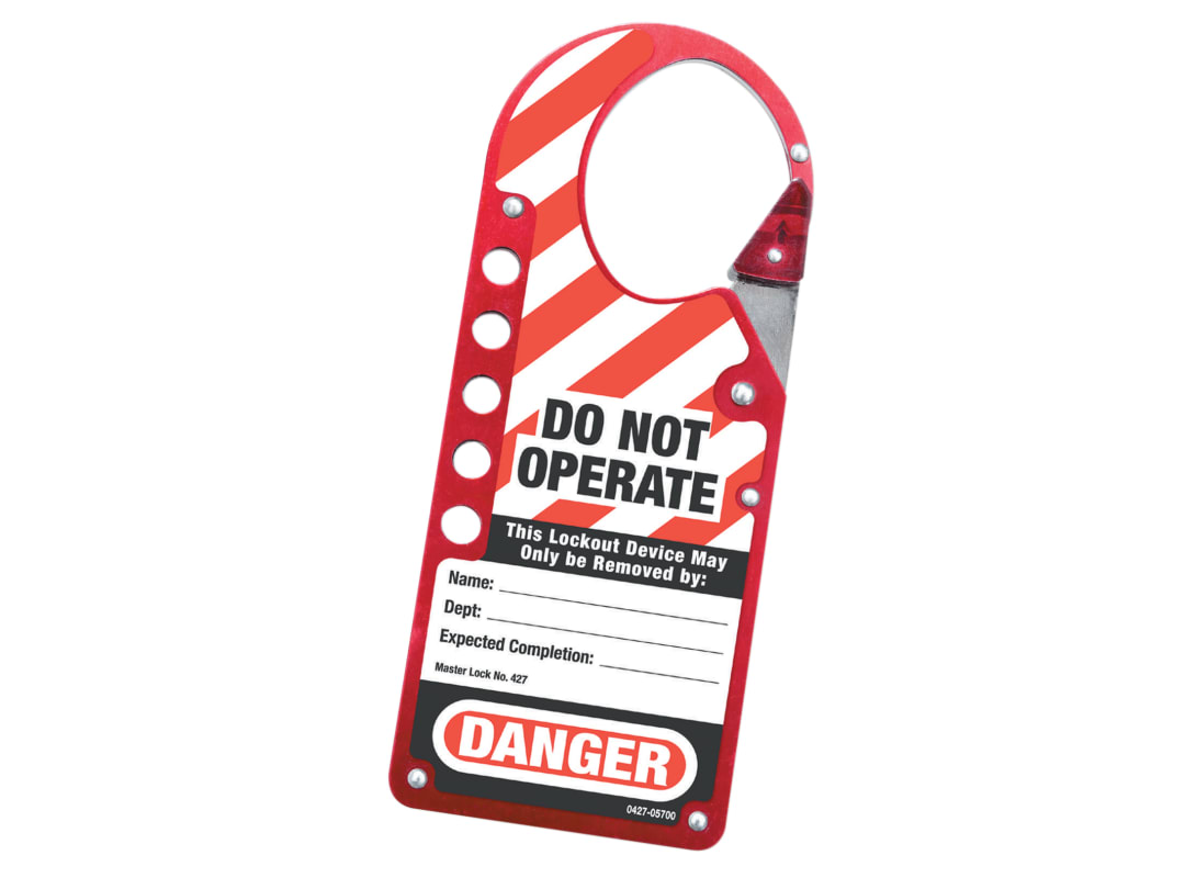 Master Lock Snap-on Hasp Lockout Labelled 427