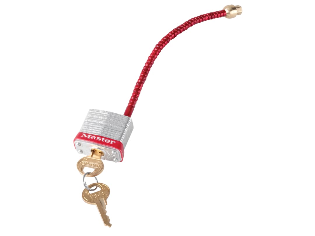 Master Lock Lockout Padlock with Flexible Braided Steel Cable Shackle 7C5RED
