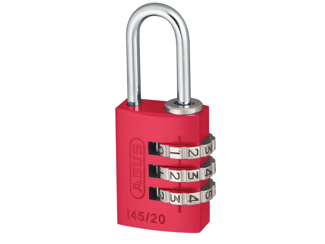ABUS Mechanical 145/20 20mm Aluminium Combination Padlock Red 46569 10046569-01