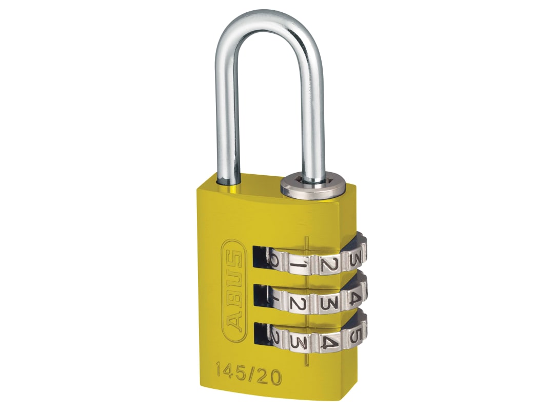 ABUS Mechanical 145/20 20mm Aluminium Combination Padlock Yellow 46572 10046572-01