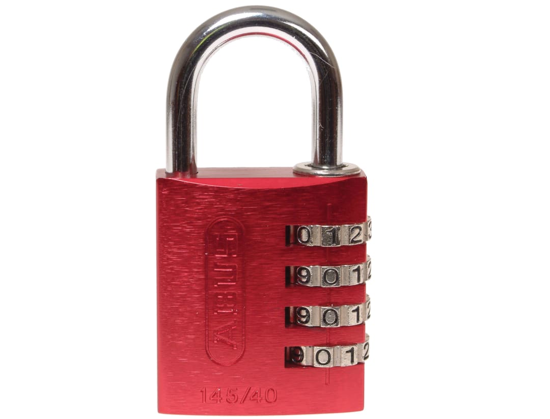 ABUS Mechanical 145/40 40mm Aluminium Combination Padlock Red 48829 10048829-01